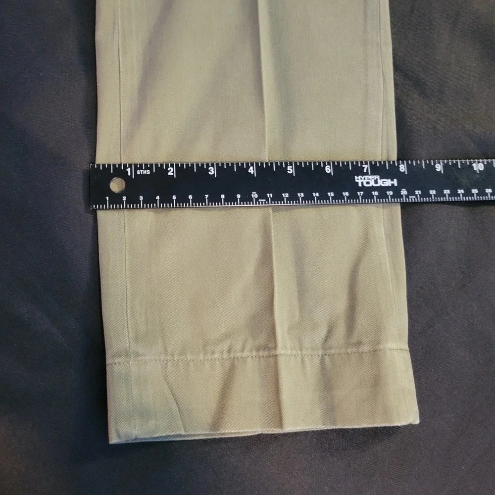 Polo Ralph Lauren Slim Fit Chino Pants Mens 32x33Olive Green Khaki Flat Front